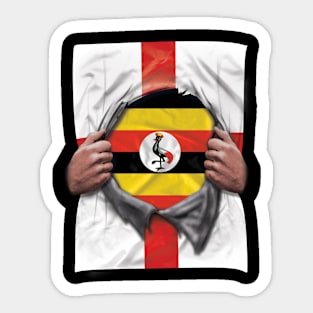 Uganda Flag English Flag Ripped - Gift for Ugandan From Uganda Sticker